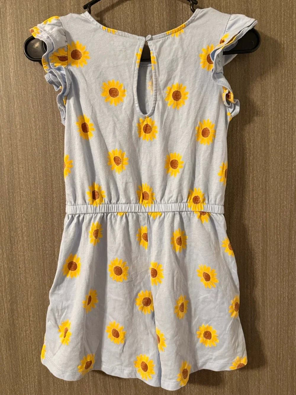 Old Navy Light Blue Sunflower Print Romper
